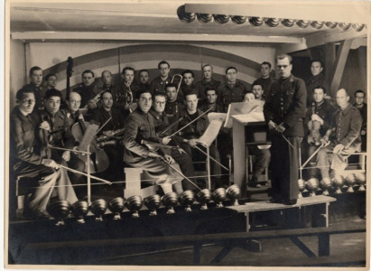 Stalag VIII-A Orchestra; Max is left, front